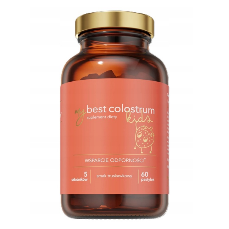 MyBest Colostrum Kids odporność smak truskawka 60 pastylek